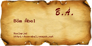 Böm Ábel névjegykártya